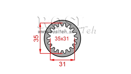 PTO ADAPTER BUSH 35X31 (18 SPLINES) (50mm)