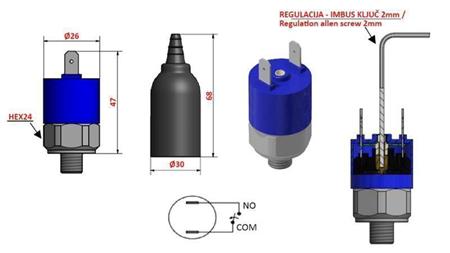 HYDRAULIC PRESSURE SWITCH K4 - NO 10-100 BAR (MAX. 300BAR)