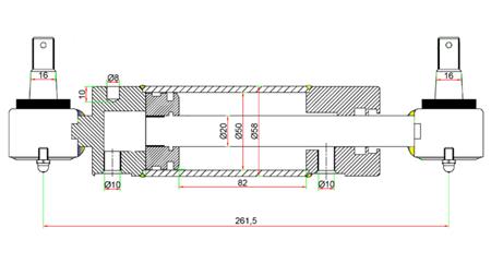 HYDRAULIC STEERING CYLINDER JOHN DEERE OEM-AM147174