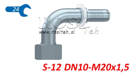 HIDRAULINIS SUJUNGIMAS DKOS 12 SU MOTERIMIS ELBOW 90 DN10-M20X1.5