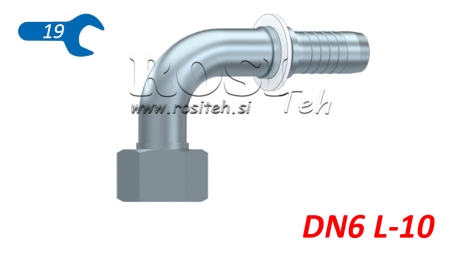 CONEXIUNE HIDRAULICĂ DKOL 10 L CU COLȚ FEMELĂ 90 DN6-M16X1,5