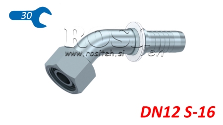HYDRAULIC FITTING DKOS 16 WITH FEMALE ELBOW 45 DN12-M24X1,5