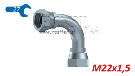 HYDRAULISK VINKEL 90° HON-HON M22X1.5