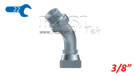 HYDRAULIC ELBOW 45° BSP MALE-FEMALE 3/8