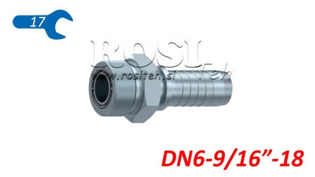HYDRAULIC FITTING AGORFS MALE DN6-9/16-18