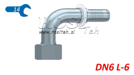 HYDRAULIC FITTING DKOL 6 L FEMALE ELBOW 90 DN6-M12X1.5