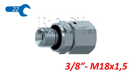 HYDRAULIC DOUBLE SCREW JACK WITH SCREW-IN FITTING AOVR ED BSP3/8 - M18X1,5