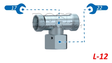 HIDRAVLIČNI T KOM L-12 Z VRTLJIVO MATICO CENTRALNO M18x1,5