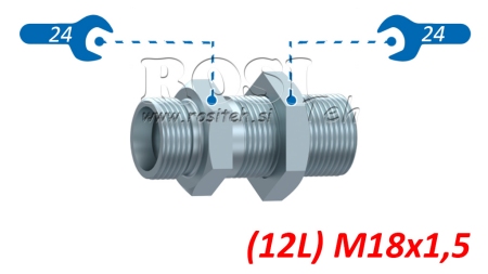 HIDRAULINIS PERĖJIMO DVIGUBA JUNGTIS (12L) M18X1,5