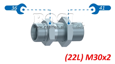 HYDRAULISK GENOMFÖRING DUBBELKOPPLING (22L) M30X2