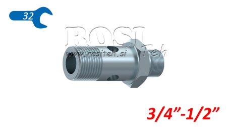 HYDRAULIC BANJO BOLT BSP 3/4 WITH EXTENDED THREAD BSP 1/2