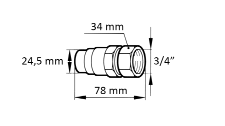 HITRA SPOJKA BAGER FFH MOŠKA 3/4 38mm