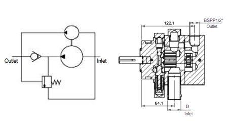 HYDRAULIC HI-LO PUMP 16GPM 12.9 CCM + 4.1 CCM RIGHT