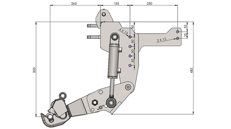UNIVERSAL KIT FRONT HYDRAULICS CAT. 1 - PROFI AUTOMATIC FOR TRACTOR 800 KG
