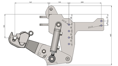 UNIVERSAL KIT FRONT HYDRAULICS CAT. 1 - PROFI AUTOMATIC FOR TRACTOR 800 KG