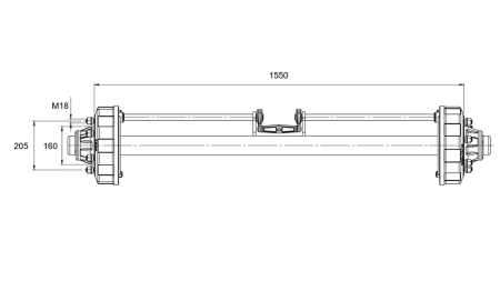 TELG HAAGISELE PIDURITEGA (6 KRUVI) - 3800 kg - 1550 mm