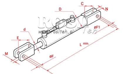 HYDRAULIC SIDE LINK - CASE-IH 80/40MIN.520 TYPE (1) Φ 26/22