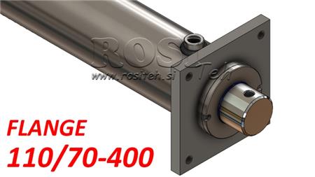 HYDRAULIC CYLINDER WITH MOUNTING PLATE 110/70-400