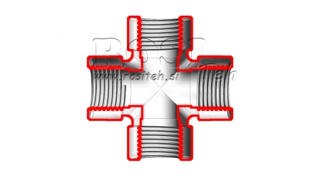 HYDRAULIC FEMALE CROSS FITTING BSP 1/8