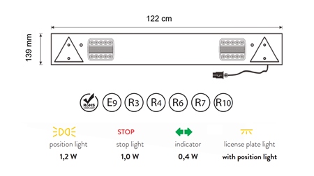 KOMPLETT LED-LYSSETT FOR TILHENGERE 12/24V