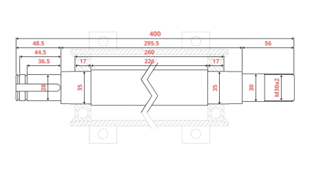 CAST IRON CIRCULAR SAW SHAFT 400MM (RIGHT THREAD)