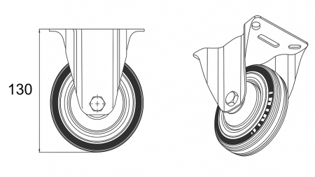 WHEEL 100mm WITH FIXED BASE