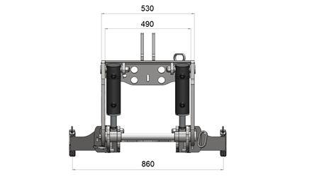 FRONT HYDRAULIKK UNIVERSAL KIT CAT. 2 FOR TRAKTOR 1500 KG (RAL ETTER EGET VALG)
