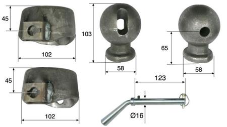 SET OF HOLDERS FOR DUMP TRUCK BOX FI78