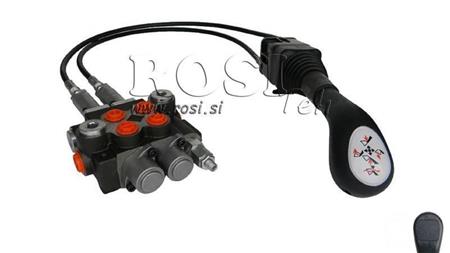 JOYSTICK SENZA PULSANTE CON PULEGGIA 2.5 m E VALVOLA IDRAULICA 2xP40 l.