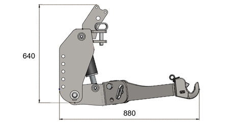 FRONT HYDRAULIKK UNIVERSAL KIT CAT. 2 - FLEX FOR TRAKTOR 1500 KG (RAL ETTER EGET VALG)