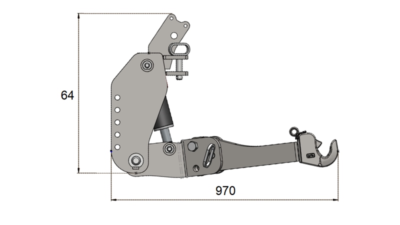 FRONT HYDRAULIKK UNIVERSAL KIT CAT. 3 FOR TRAKTOR 2500 KG (RAL ETTER EGET VALG)