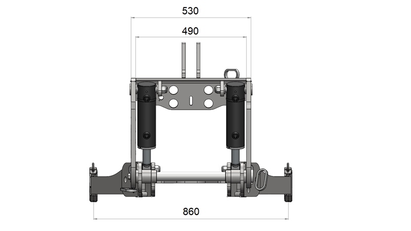 FRONT HYDRAULIKK UNIVERSAL KIT CAT. 2 FOR TRAKTOR 1500 KG (RAL ETTER EGET VALG)