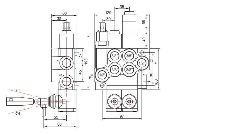 HYDRAULISK VENTIL 2xP40 FLYTENDE