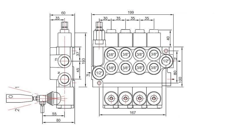 HYDRAULISK VENTIL 4xP40