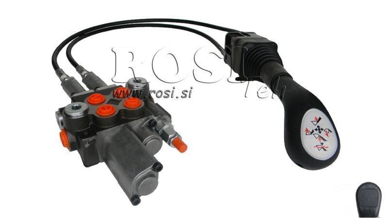 JOYSTICK WITHOUT BUTTON WITH PULLEY 2 m AND HYDRAULIC VALVE 2xP40 l. FLOATING