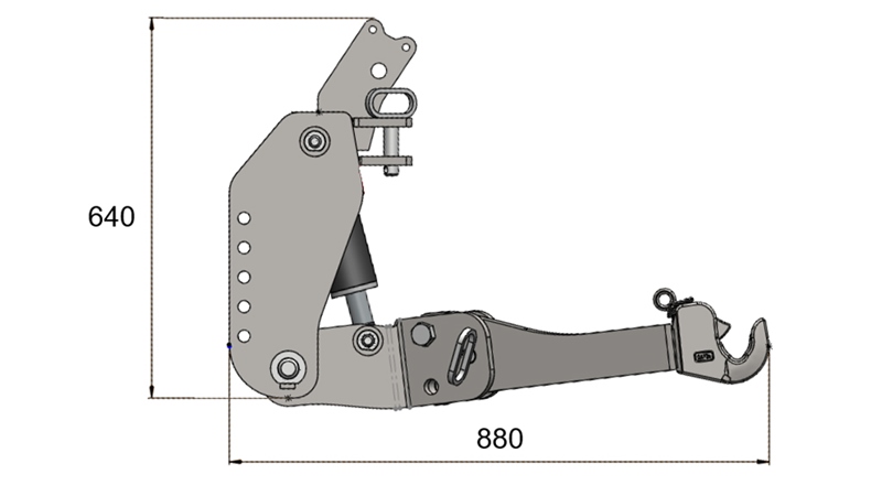 FRONT HYDRAULIKK UNIVERSAL KIT CAT. 2 - FLEX FOR TRAKTOR 1500 KG (RAL ETTER EGET VALG)