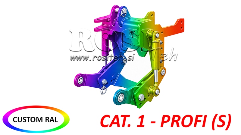 UNIVERSAL KIT FRONT HYDRAULICS CAT. 1 - PROFI STANDARD FOR TRACTOR 800 KG (RAL OF YOUR CHOICE)