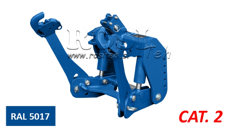 UNIVERSALUS PRIEKINĖS PAKABOS KOMPLEKTAS TRAKTORIUI KAT. 2 1500KG - MĖLYNA (RAL 5017)