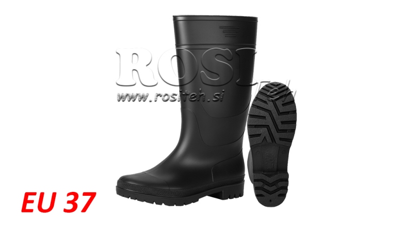 BLACK RUBBER BOOTS size 37