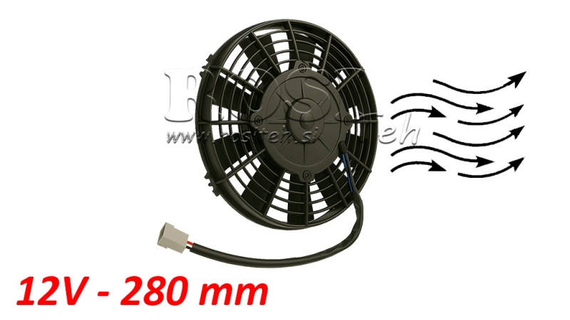 AXIÁLNY VENTILÁTOR 280mm SACÍ 12V