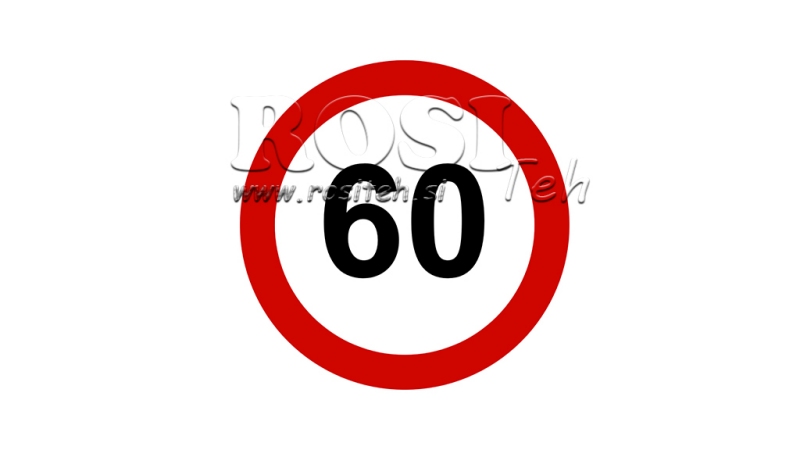 HASTIGHETSBEGRENSNING KLEBEMERKE 60KM/H