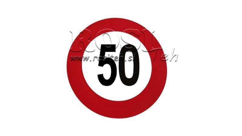 NAKLEJKA OGRANICZENIA PRĘDKOŚCI 50km/h