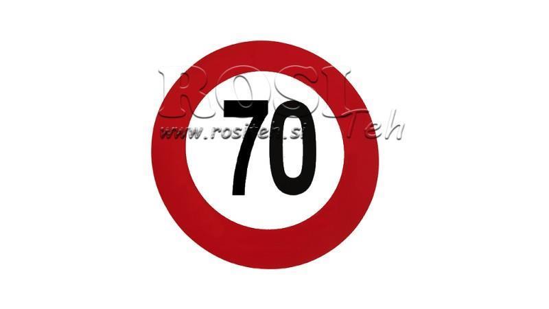 NAKLEJKA OGRANICZENIA PRĘDKOŚCI 70km/h