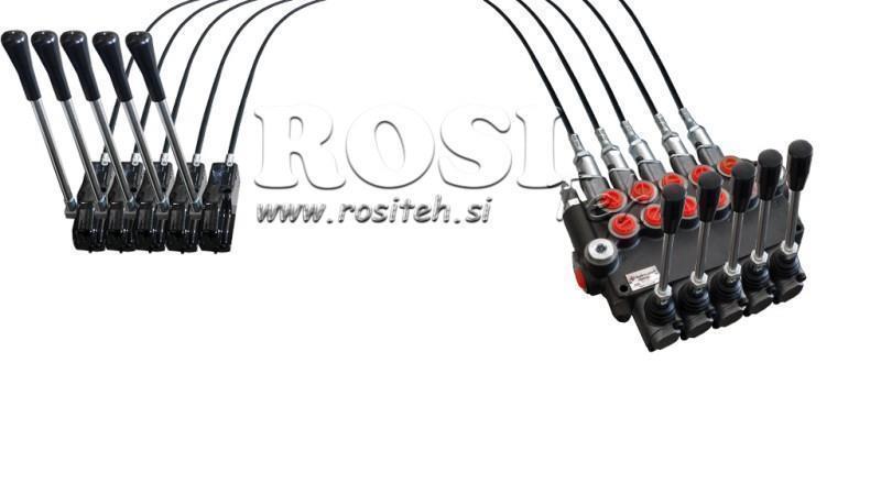 JOYSTICK DOUBLE LEVER 2.5 m HYDRAULIC VALVE 5xP80 liters.