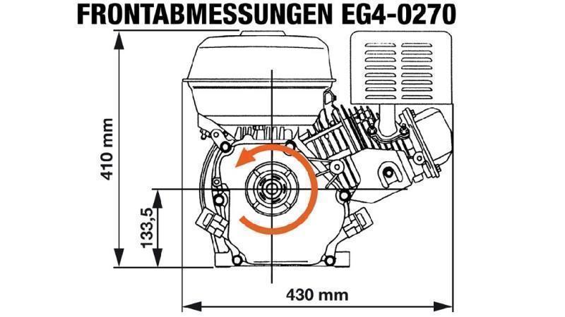 bensinmotor EG4-270cc-6.56kW-8.92HK-3,600 RPM-H-KW25x88.2-manuell start