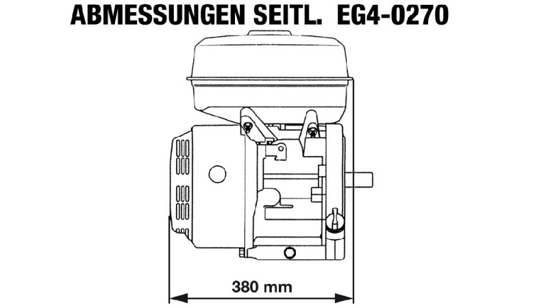 bensinmotor EG4-270cc-6.56kW-8.92HK-3,600 RPM-H-KW25x88.2-manuell start