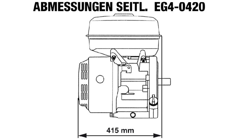 bensinmotor EG4-420cc-9.6kW-13.1HP-3,600 RPM-H-KW25x88.5-manuell start