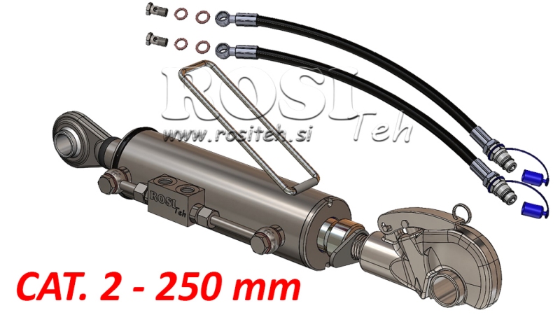 THREADED HYDRAULIC TOP LINK WITH HOOK - CAT.3 80/40-250 (+95HP)(32,2)