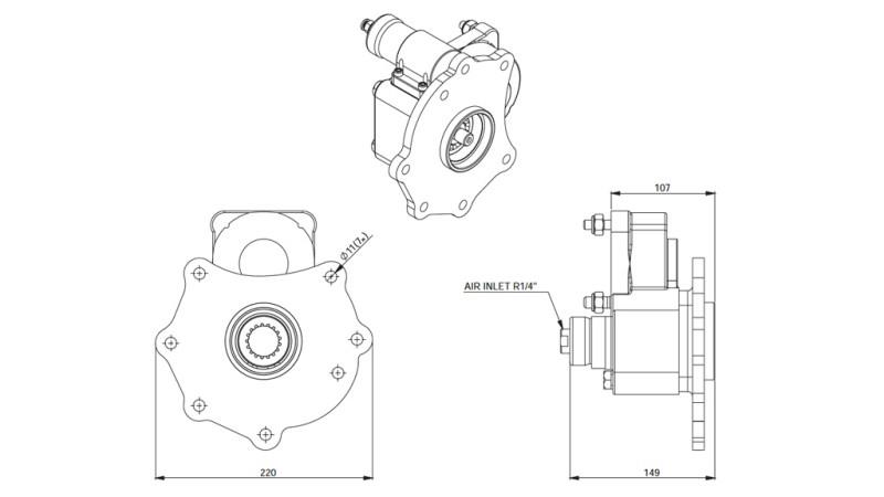 MITAT HYDRAULISEN PUMPUN ULOSTULOLLE - MERCEDES ATEGO-2 - 7 REIKÄÄ