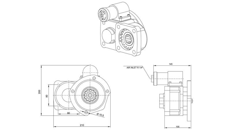 Wymiary POMPY HYDRAULICZNEJ - VOLVO R6-2